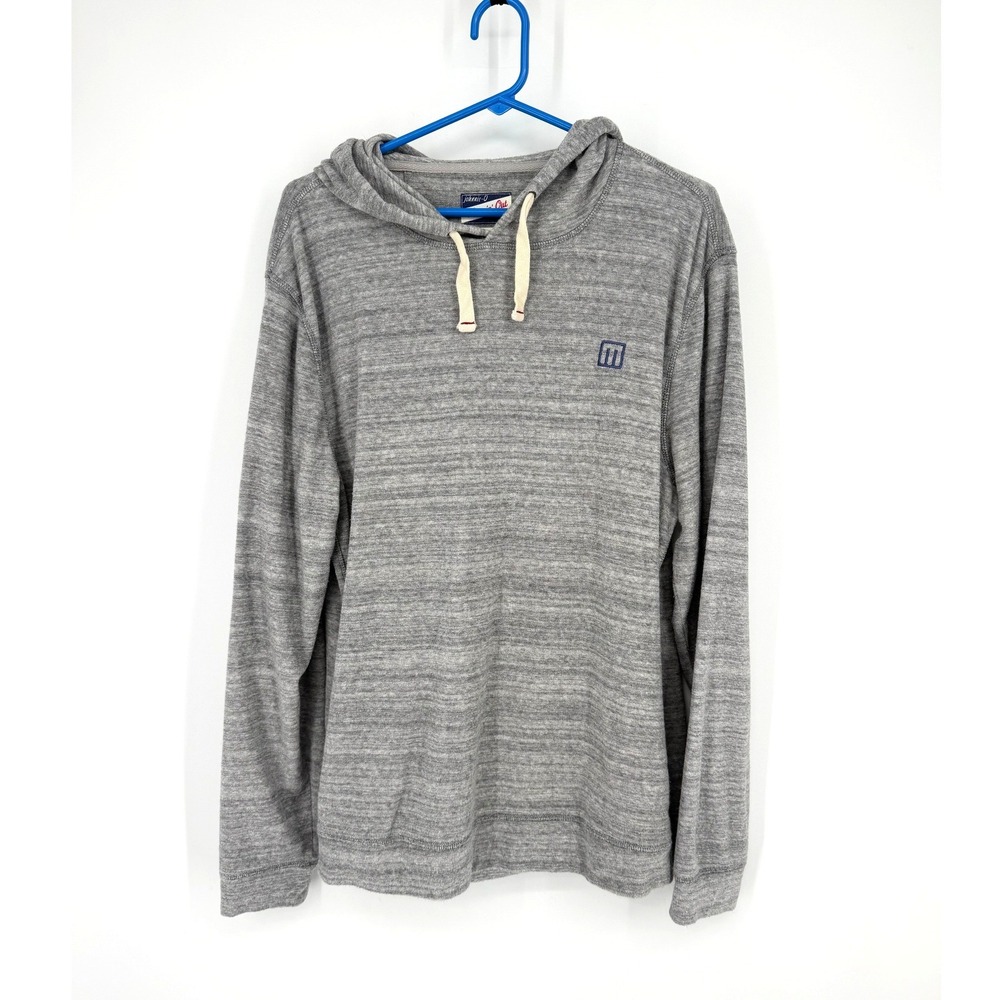 Johnnie-O Hangin Out Mens Large Light Grey Heathered Pullover Hoodie JMKO3460